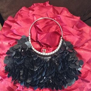 Black Sequin Evening Bag